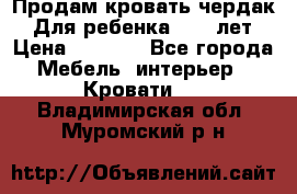 Продам кровать чердак.  Для ребенка 5-12 лет › Цена ­ 5 000 - Все города Мебель, интерьер » Кровати   . Владимирская обл.,Муромский р-н